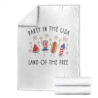 Patriotic Doodle Throw Blanket Watermelon Hotdog Firework Cute Fourth of July