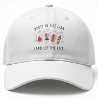 Patriotic Doodle Baseball Cap Watermelon Hotdog Firework Cute Fourth of July