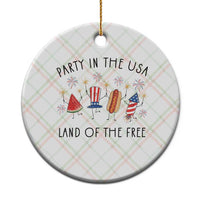 Patriotic Doodle Ceramic Ornament Watermelon Hotdog Firework Cute Fourth of July