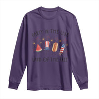 Patriotic Doodle Long Sleeve Shirt Watermelon Hotdog Firework Cute Fourth of July