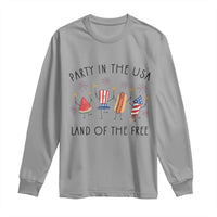 Patriotic Doodle Long Sleeve Shirt Watermelon Hotdog Firework Cute Fourth of July