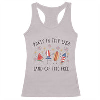 Patriotic Doodle Racerback Tank Top Watermelon Hotdog Firework Cute Fourth of July