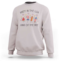 Patriotic Doodle Sweatshirt Watermelon Hotdog Firework Cute Fourth of July