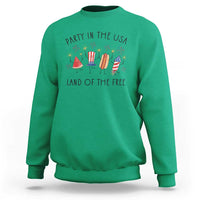 Patriotic Doodle Sweatshirt Watermelon Hotdog Firework Cute Fourth of July