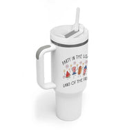 Patriotic Doodle Tumbler With Handle Watermelon Hotdog Firework Cute Fourth of July
