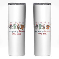 250 Years Of Freedom Skinny Tumbler Patriotic Doodle America Raccoon Goose Highland Cow 4th of July