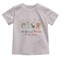 250 Years Of Freedom Toddler T Shirt Patriotic Doodle America Raccoon Goose Highland Cow 4th of July