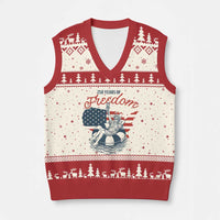 Chill The Fourth Out V-Neck Knit Sweater Vest Funny Statue of Liberty 4th of July