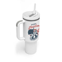Chill The Fourth Out Tumbler With Handle Funny Statue of Liberty 4th of July
