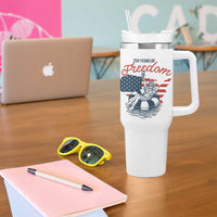 Chill The Fourth Out Tumbler With Handle Funny Statue of Liberty 4th of July