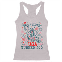 250 Years America Anniversary Statue of Liberty Racerback Tank Top The Summer USA Turned 250