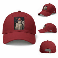 Patriotic Smoking Cat Baseball Cap Funny American Cat Lover 4th of July