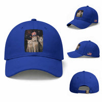 Patriotic Smoking Cat Baseball Cap Funny American Cat Lover 4th of July