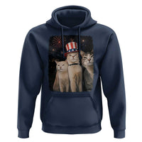 Patriotic Smoking Cat Hoodie Funny American Cat Lover 4th of July