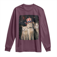 Patriotic Smoking Cat Long Sleeve Shirt Funny American Cat Lover 4th of July