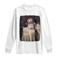 Patriotic Smoking Cat Long Sleeve Shirt Funny American Cat Lover 4th of July