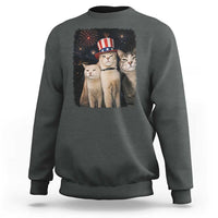 Patriotic Smoking Cat Sweatshirt Funny American Cat Lover 4th of July