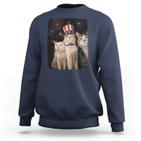 Patriotic Smoking Cat Sweatshirt Funny American Cat Lover 4th of July