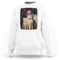 Patriotic Smoking Cat Sweatshirt Funny American Cat Lover 4th of July