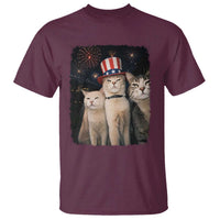 Patriotic Smoking Cat T Shirt Funny American Cat Lover 4th of July