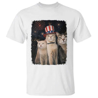 Patriotic Smoking Cat T Shirt Funny American Cat Lover 4th of July