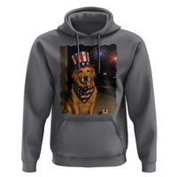 Patriotic Smoking Golden Retriever Hoodie Funny Dog Lover Dad 4th Of July