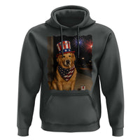 Patriotic Smoking Golden Retriever Hoodie Funny Dog Lover Dad 4th Of July