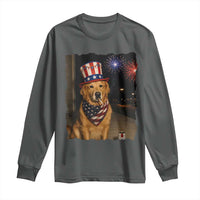 Patriotic Smoking Golden Retriever Long Sleeve Shirt Funny Dog Lover Dad 4th Of July