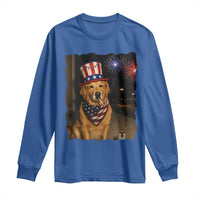 Patriotic Smoking Golden Retriever Long Sleeve Shirt Funny Dog Lover Dad 4th Of July