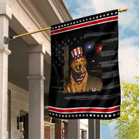 Smoking Golden Retriever Patriotic Garden Flag Funny Dog Lover Dad 4th Of July