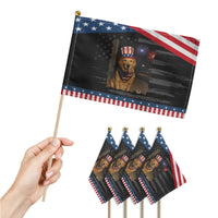 Smoking Golden Retriever Patriotic Handheld Flag Funny Dog Lover Dad 4th Of July