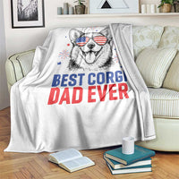 Best Corgi Dad Ever Throw Blanket Funny Dog Lover Dad 4th Of July