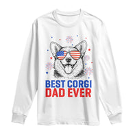 Best Corgi Dad Ever Long Sleeve Shirt Funny Dog Lover Dad 4th Of July