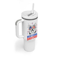 Best Corgi Dad Ever Tumbler With Handle Funny Dog Lover Dad 4th Of July