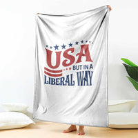 USA But In A Liberal Way 4th of July Throw Blanket Feminist Women's Rights