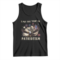 I Put The Tism in Patriotism Tank Top Retro Eagle Raccoon USA Flag
