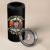 Funny Pontoon Boating Motor Boatin Lake 4 in 1 Can Cooler Tumbler Motor Boat Captain - Wonder Print Shop