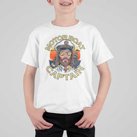 Funny Pontoon Boating Motor Boatin Lake T Shirt For Kid Motor Boat Captain - Wonder Print Shop