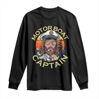 Funny Pontoon Boating Motor Boatin Lake Long Sleeve Shirt Motor Boat Captain - Wonder Print Shop