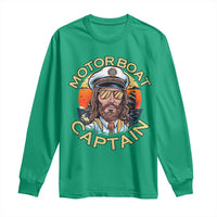 Funny Pontoon Boating Motor Boatin Lake Long Sleeve Shirt Motor Boat Captain - Wonder Print Shop
