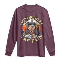 Funny Pontoon Boating Motor Boatin Lake Long Sleeve Shirt Motor Boat Captain - Wonder Print Shop