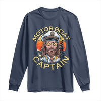 Funny Pontoon Boating Motor Boatin Lake Long Sleeve Shirt Motor Boat Captain - Wonder Print Shop