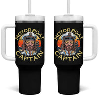 Funny Pontoon Boating Motor Boatin Lake Tumbler With Handle Motor Boat Captain - Wonder Print Shop