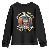 Funny Pontoon Boating Motor Boatin Lake Youth Sweatshirt Motor Boat Captain - Wonder Print Shop