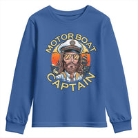 Funny Pontoon Boating Motor Boatin Lake Youth Sweatshirt Motor Boat Captain - Wonder Print Shop