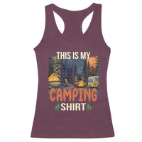 Funny Camper Glamper Racerback Tank Top This Is My Camping Shirt - Wonder Print Shop