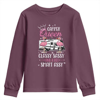 Funny Camping RV Youth Sweatshirt Camper Queen Classy Sassy And A Bit Smart Assy - Wonder Print Shop