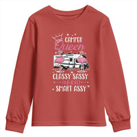 Funny Camping RV Youth Sweatshirt Camper Queen Classy Sassy And A Bit Smart Assy - Wonder Print Shop
