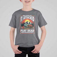 Funny Camping Hiking Sarcastic T Shirt For Kid Bear Attack Tip - Wonder Print Shop