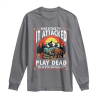 Funny Camping Hiking Sarcastic Long Sleeve Shirt Bear Attack Tip - Wonder Print Shop